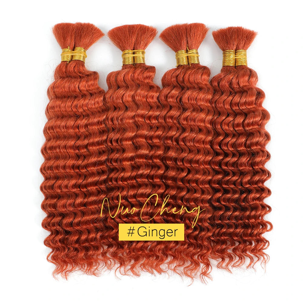Deep Wave Bulk Human Hair for Braiding - Various Colors Available