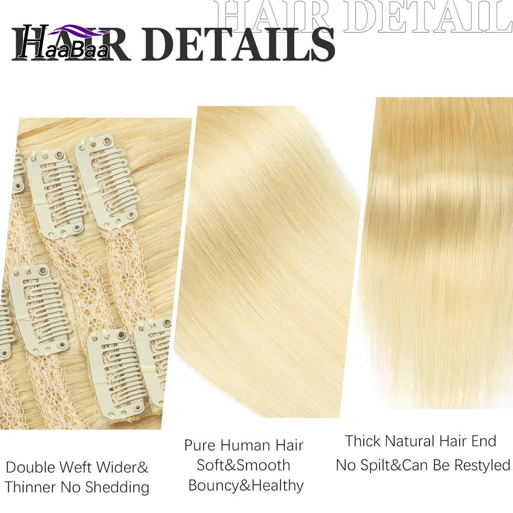 Human Hair Clip-In Extensions 7pcs/pack
