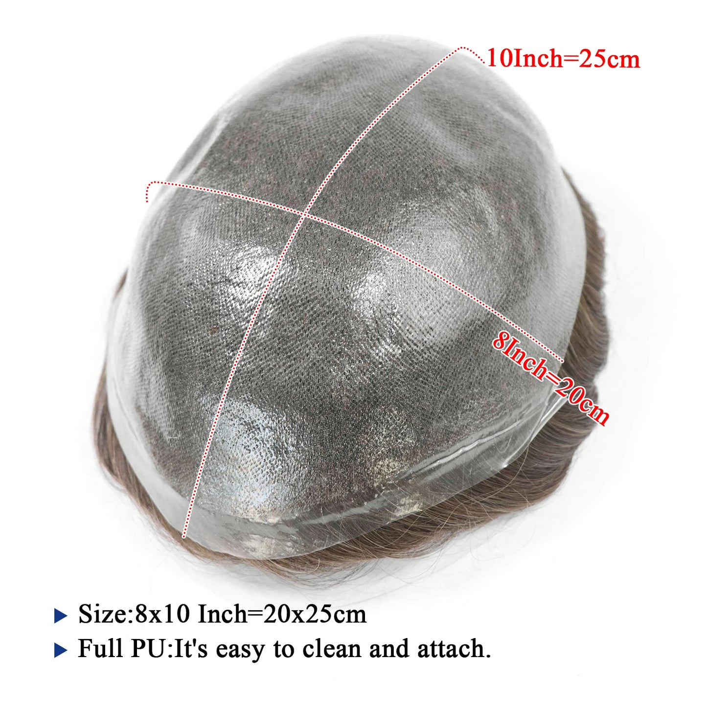 Human Hair 0.06-0.08mm Full PU Skin Base Toupee/Replacement Units - Various Options Available