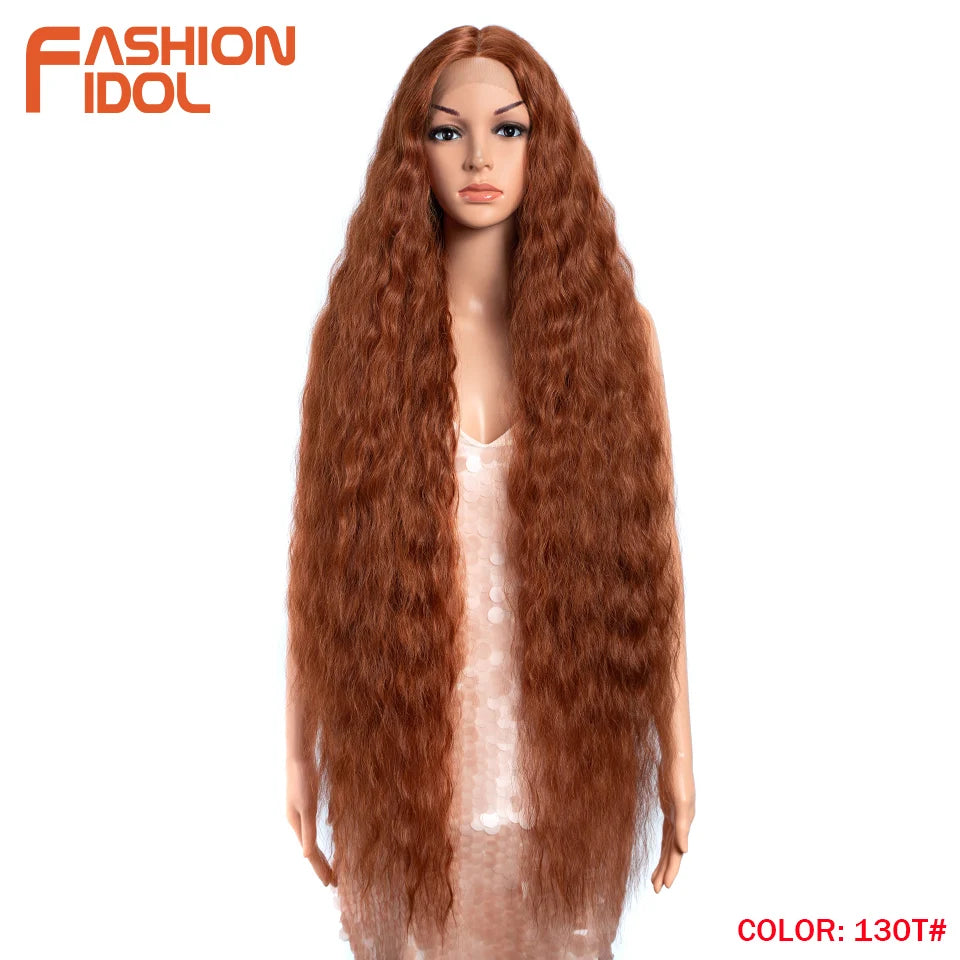 Water Wave 42 Inch Lace Front Synthetic Wigs - Various Colors Available