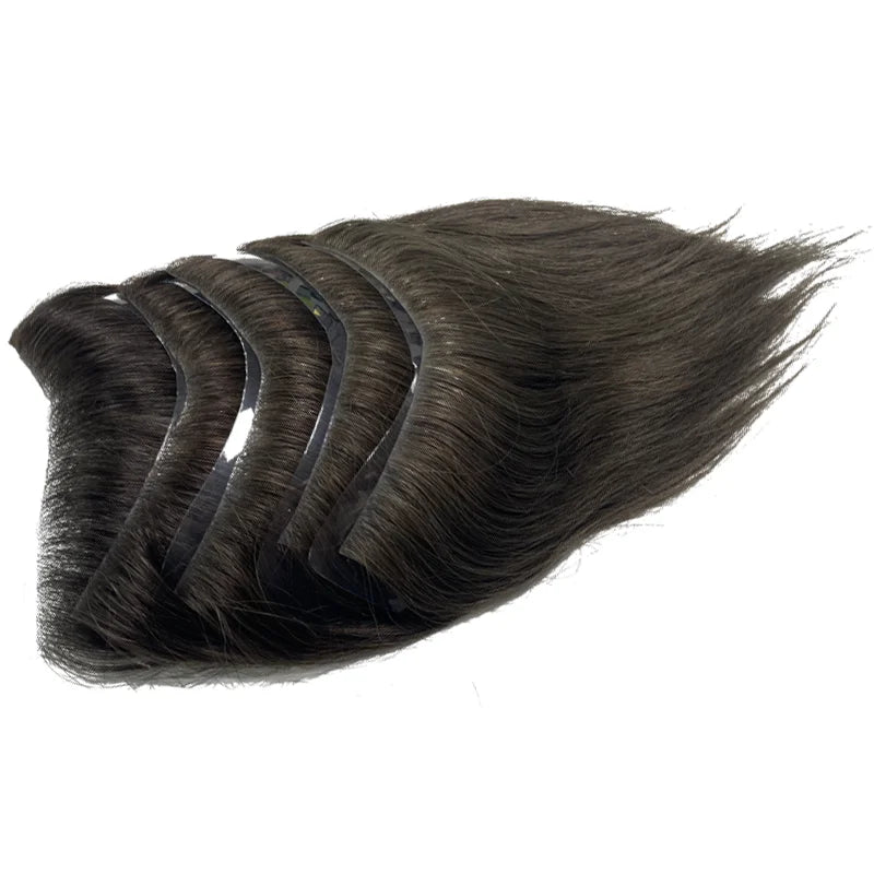 V Frontal Men Toupee Thin Skin PU 2.5x16 V Loop Human Hair Invisible Forehead Hairline