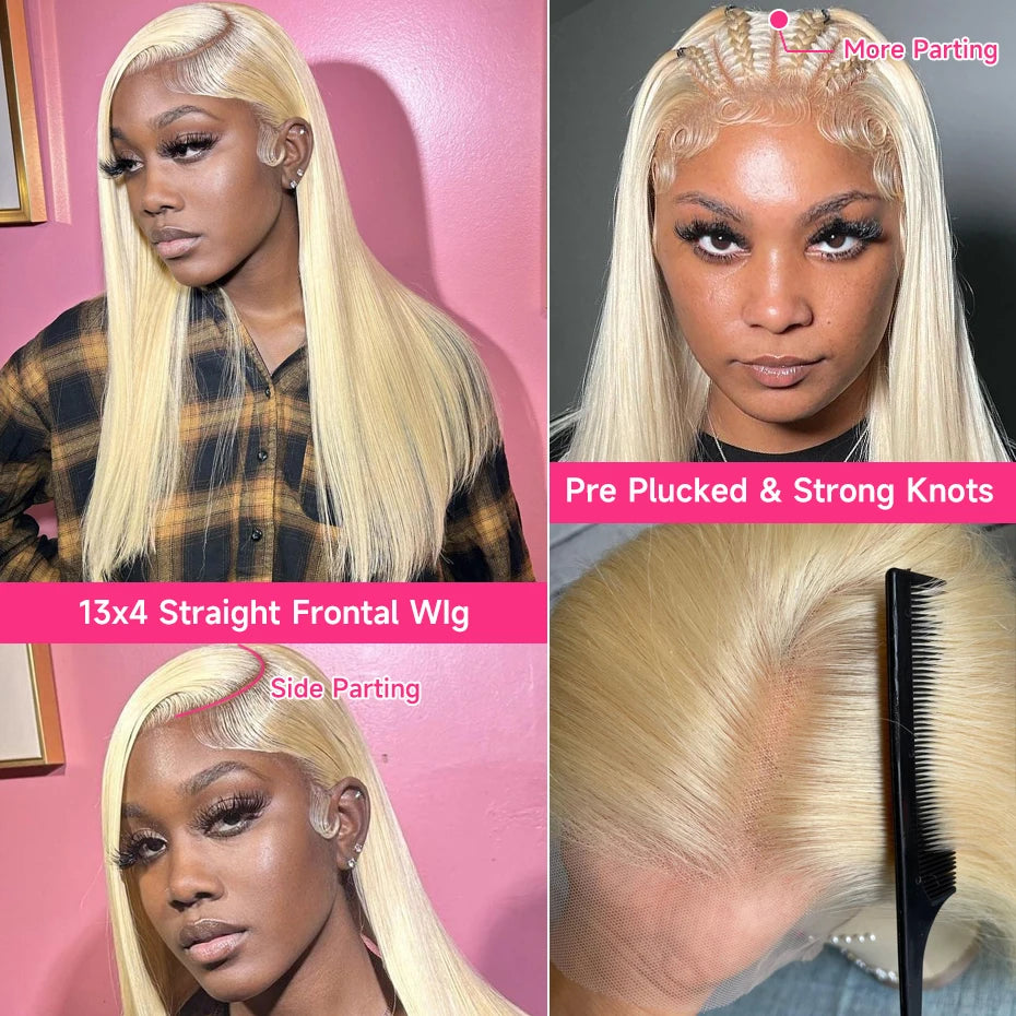 Blonde Bone Straight - 360 Pre Plucked Full Lace Frontal Human Hair Wig
