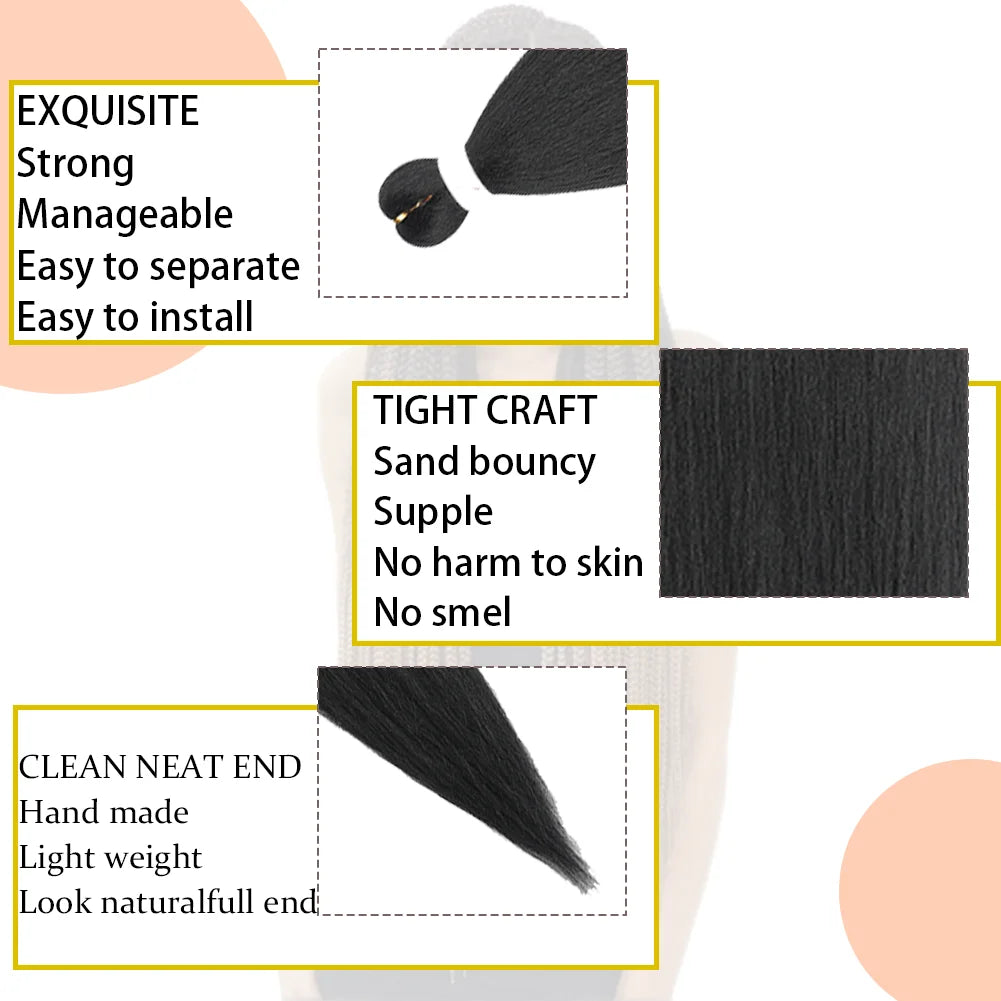 Synthetic Yaki 36Inch Pre-stretched Braiding Hair - Various Colors Available