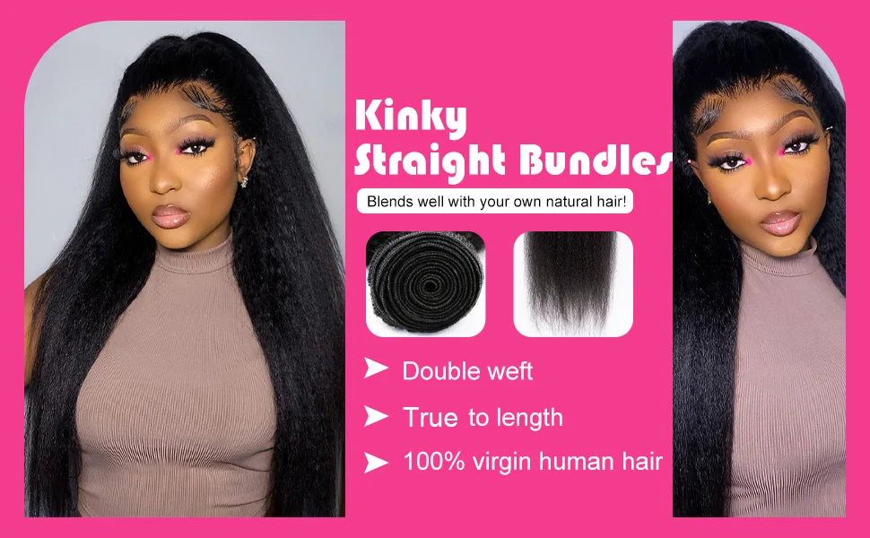 Peruvian Human Hair Kinky Straight Bundles