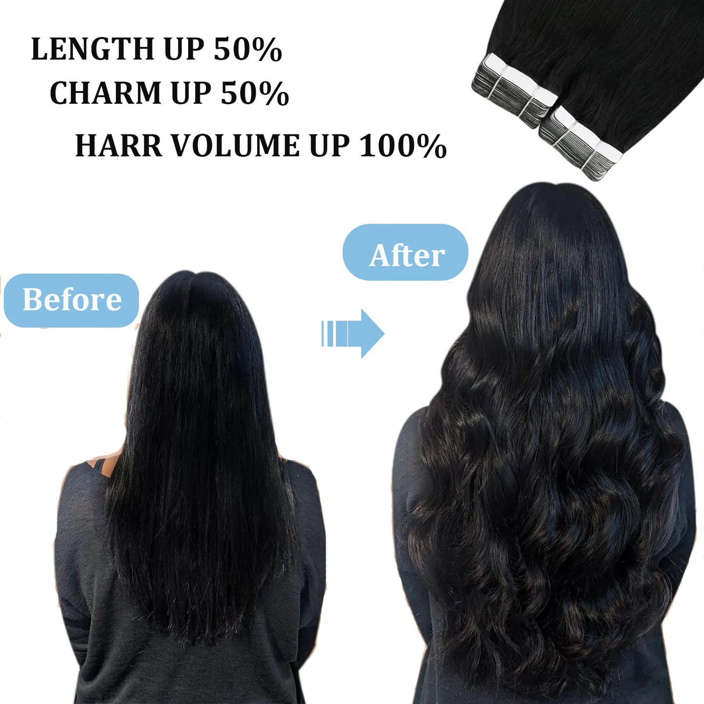 Straight Brazilian Human Hair Tape In - Various Options Available