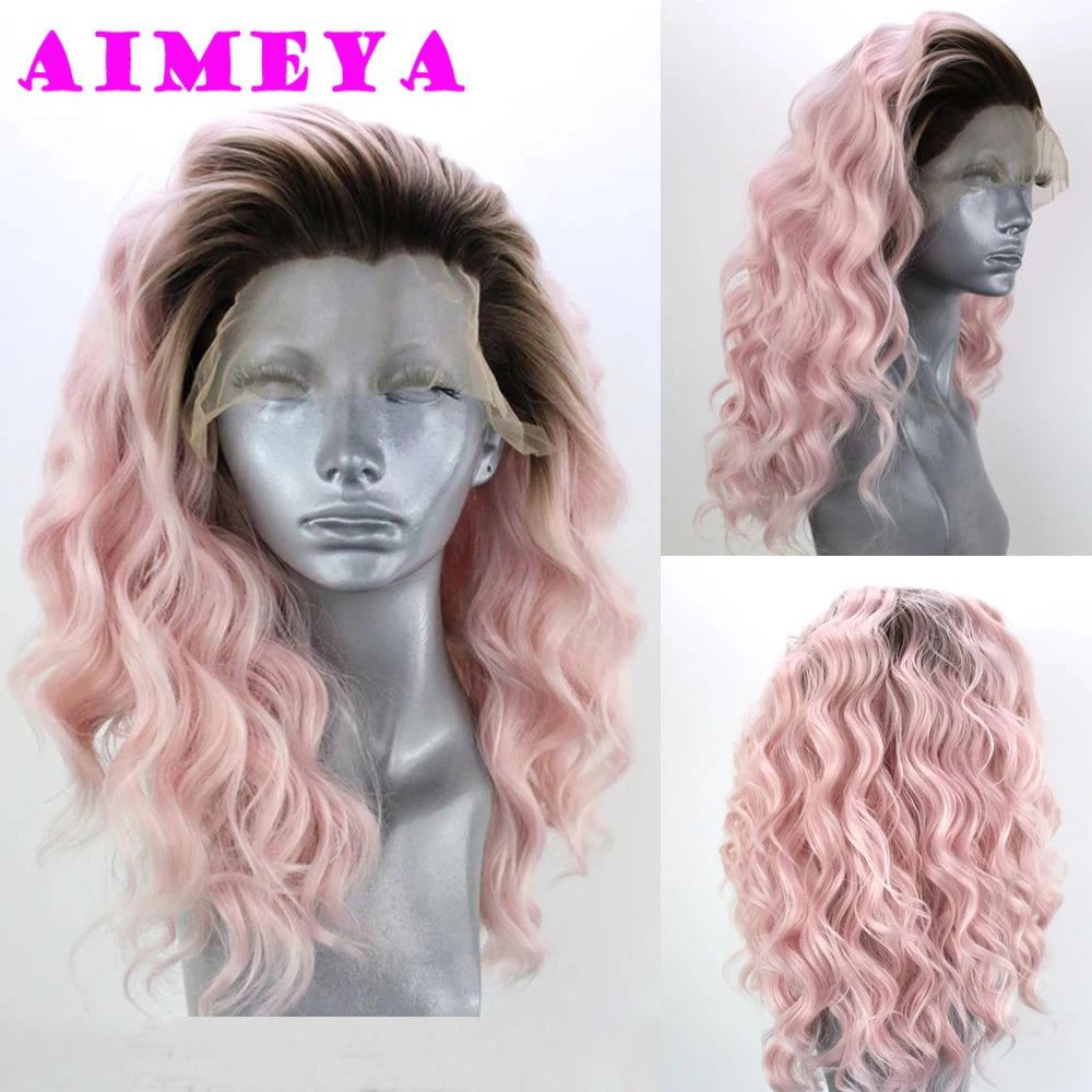 Water Wave Short Synthetic Lace Front Wigs - Various Colors Available