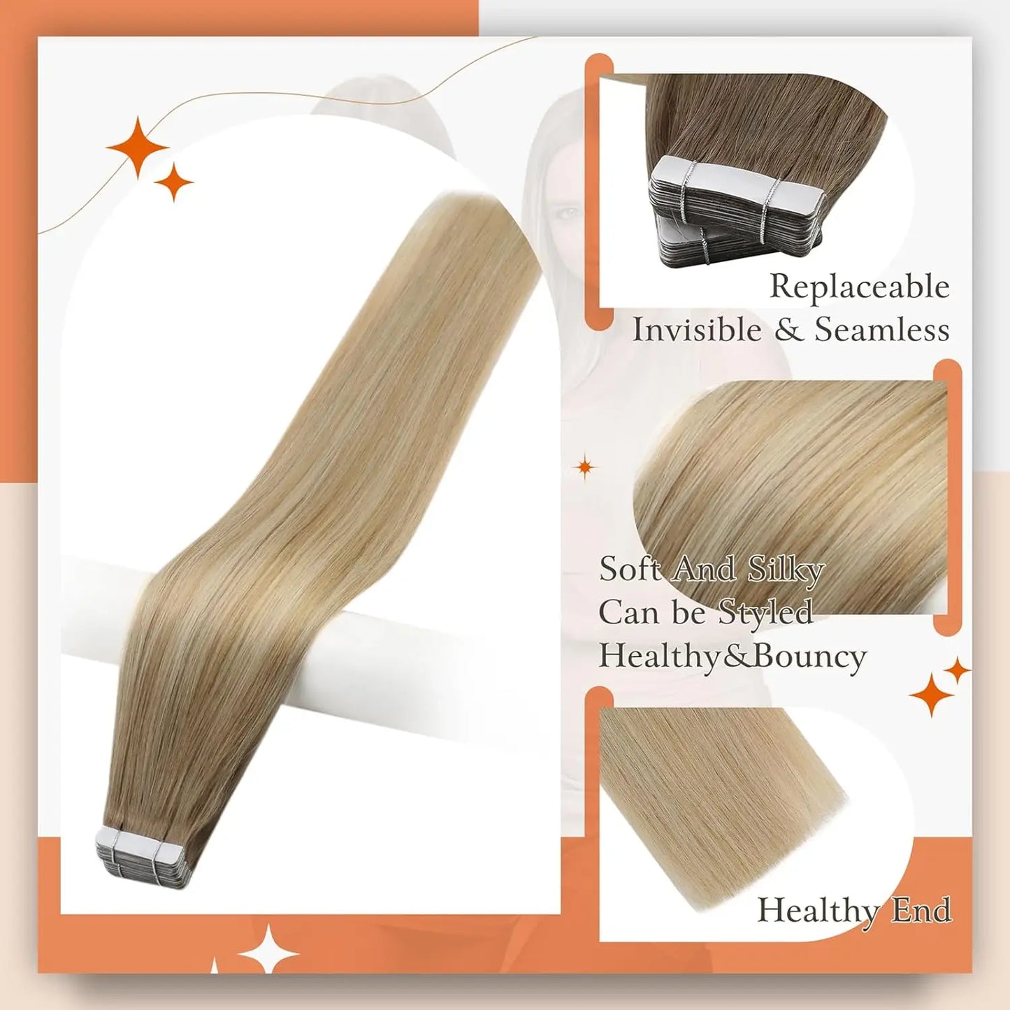 100% Remy Human Hair Seamless Skin Weft Tape Ins