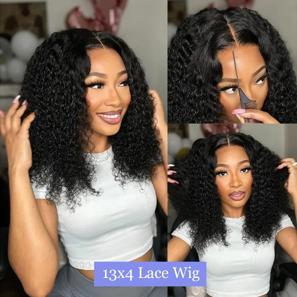 Brazilian Deep Wave Curly Bob - Lace Front Human Hair Wig