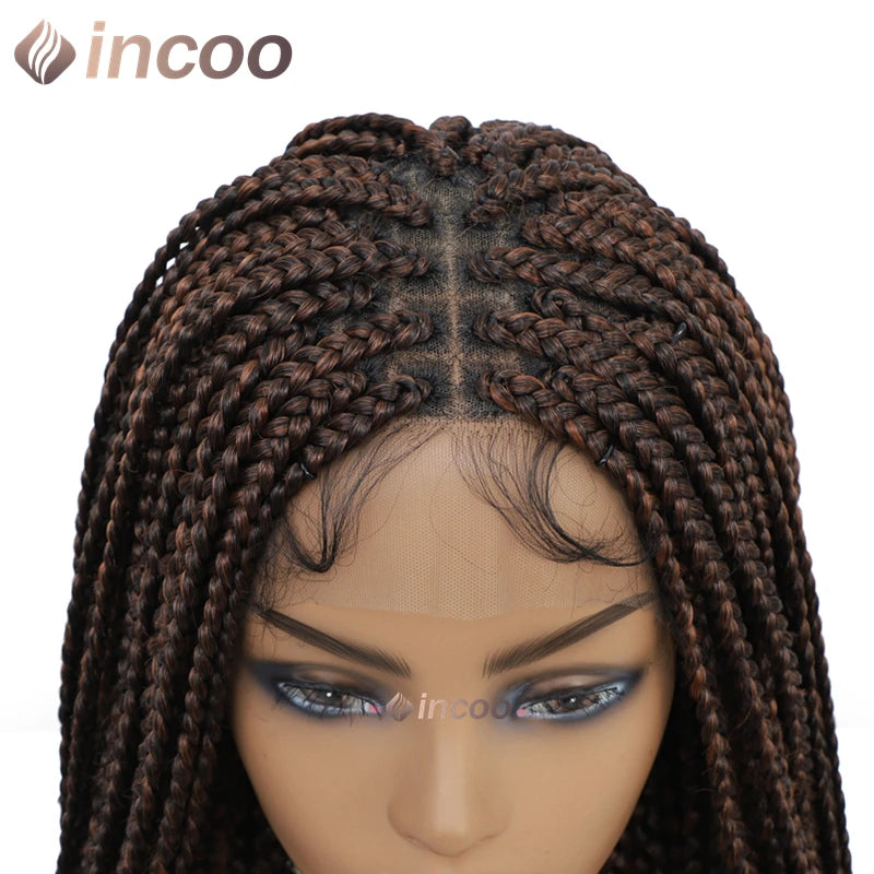 36" Full Lace Front Synthetic Box Braided Knotless Wigs - Various Colors Available