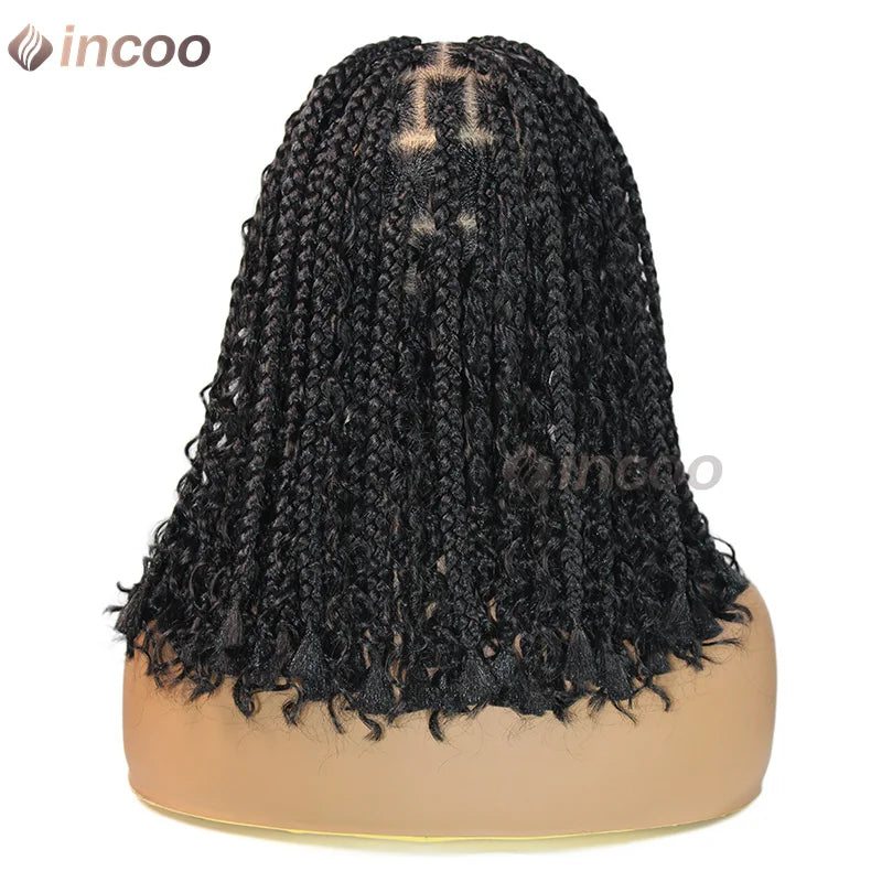 12" Short Bob Boho Goddess Braided Synthetic 360 Full Lace Front Synthetic Wig