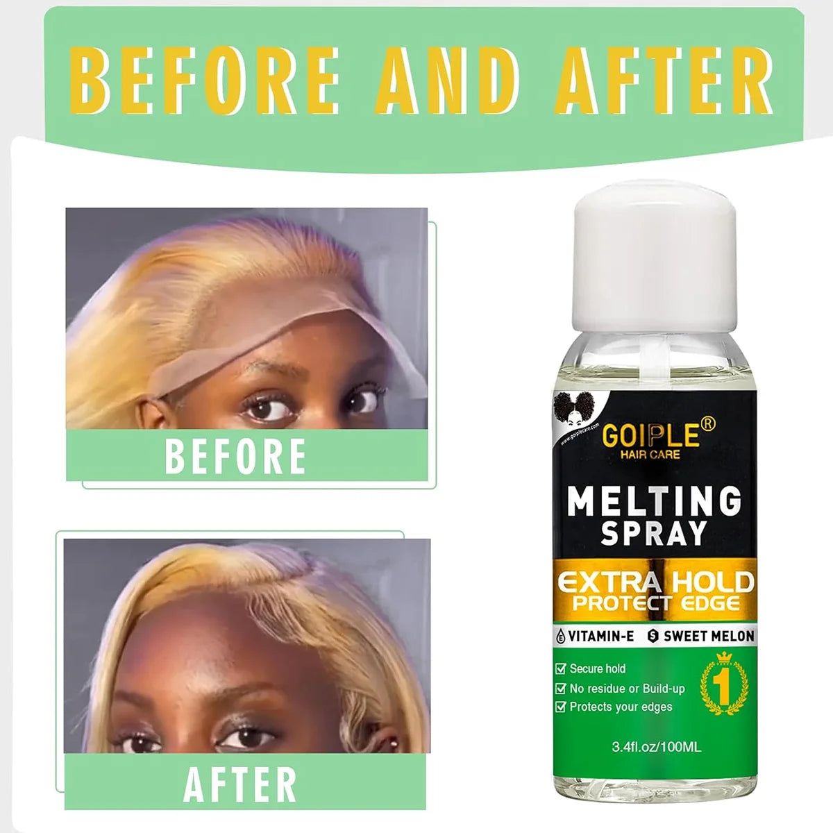GOIPLE 12pcs Wig Installation Kit Set -  Waterproof Adhesive Wig Glue and Remover, Melting Holding Spray for Lace Front Styling