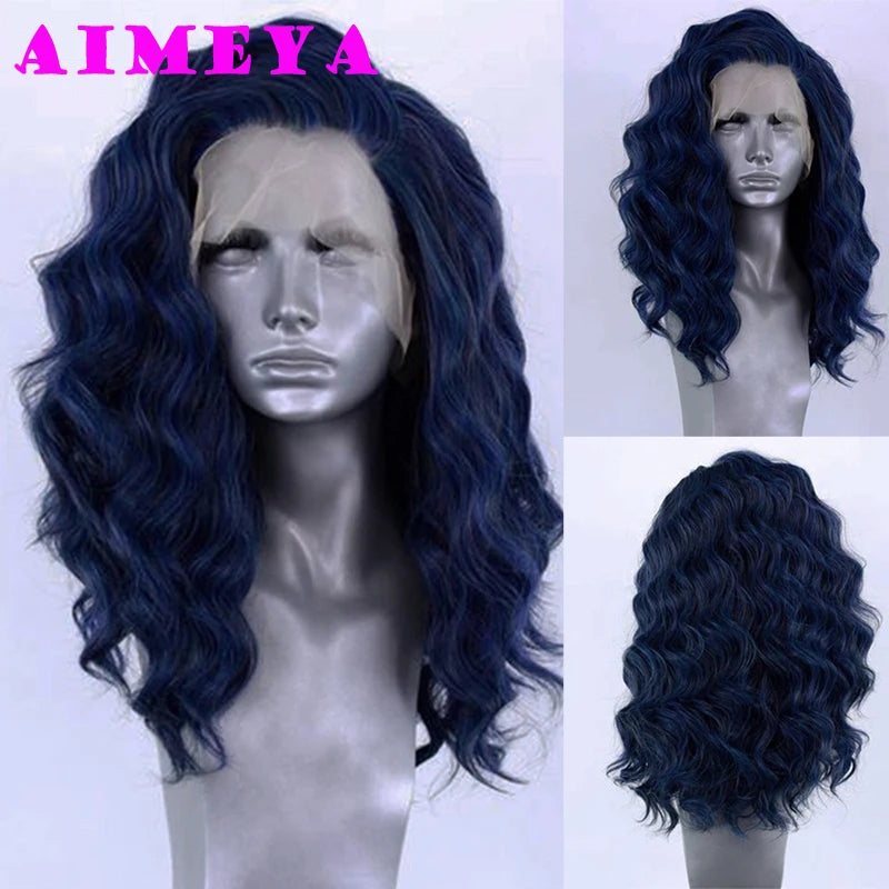 Water Wave Short Synthetic Lace Front Wigs - Various Colors Available