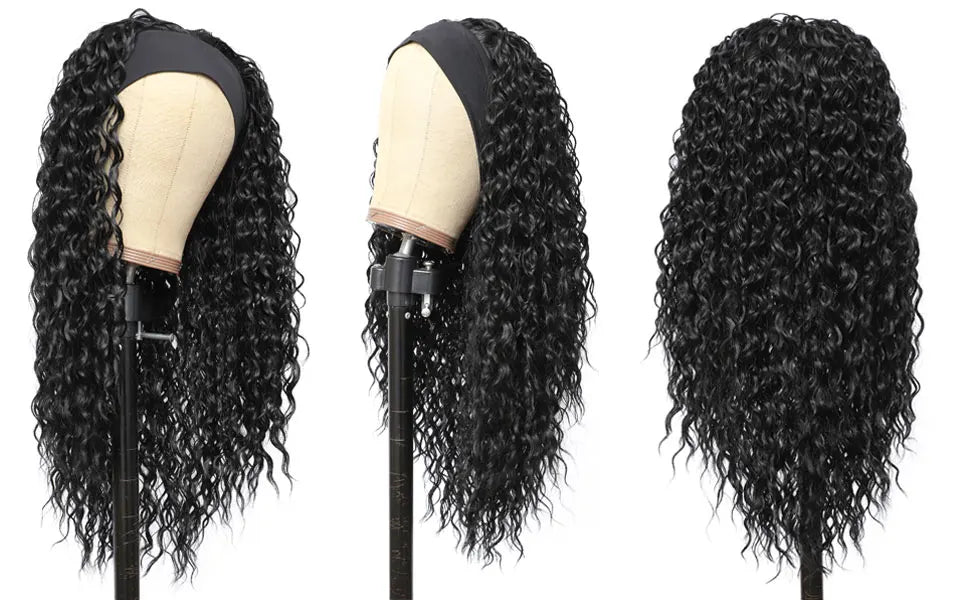 G&T Synthetic Headband Wet and Wavy Curly Wigs