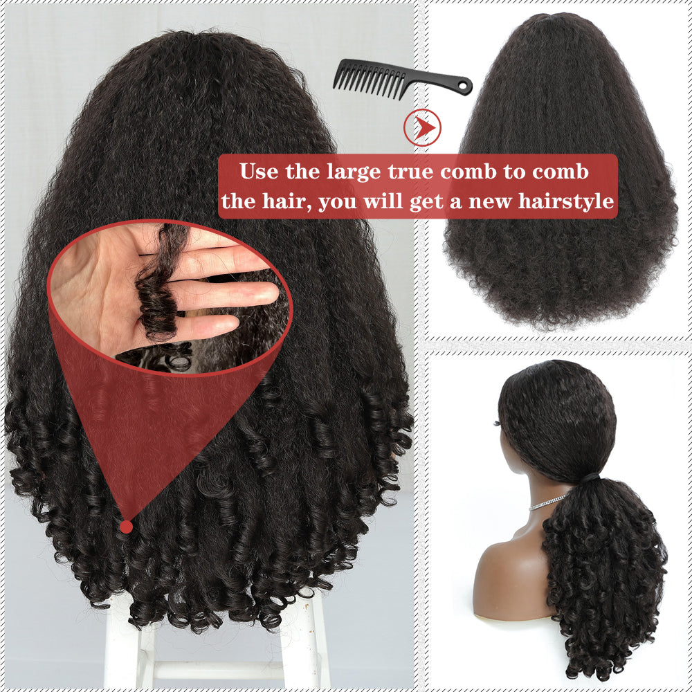 Synthetic Afro Curly V Part Wig