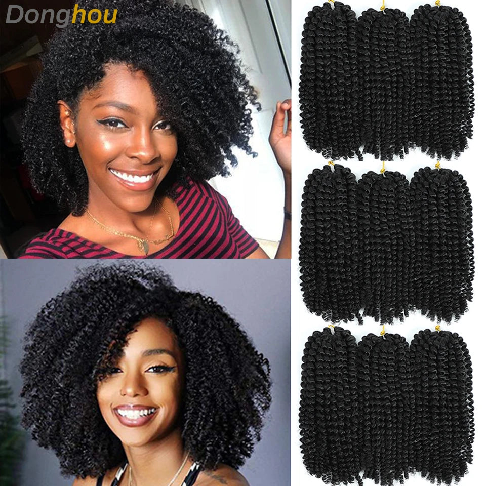 8 Inch Curly Passion Twist Synthetic Crochet Hair - Various Colors Available