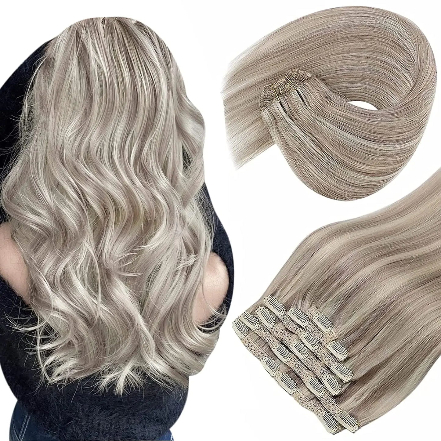 Straight Human Hair Clip Ins - Various Options Available