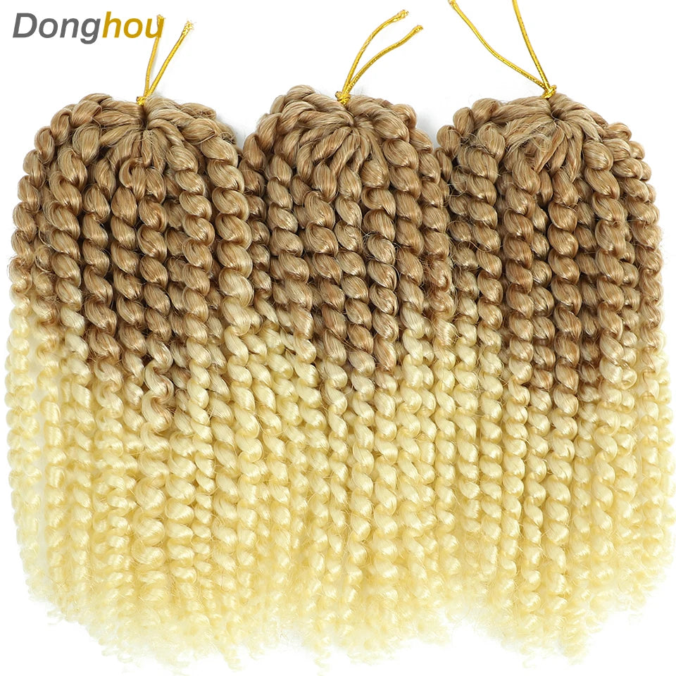 8 Inch Curly Passion Twist Synthetic Crochet Hair - Various Colors Available