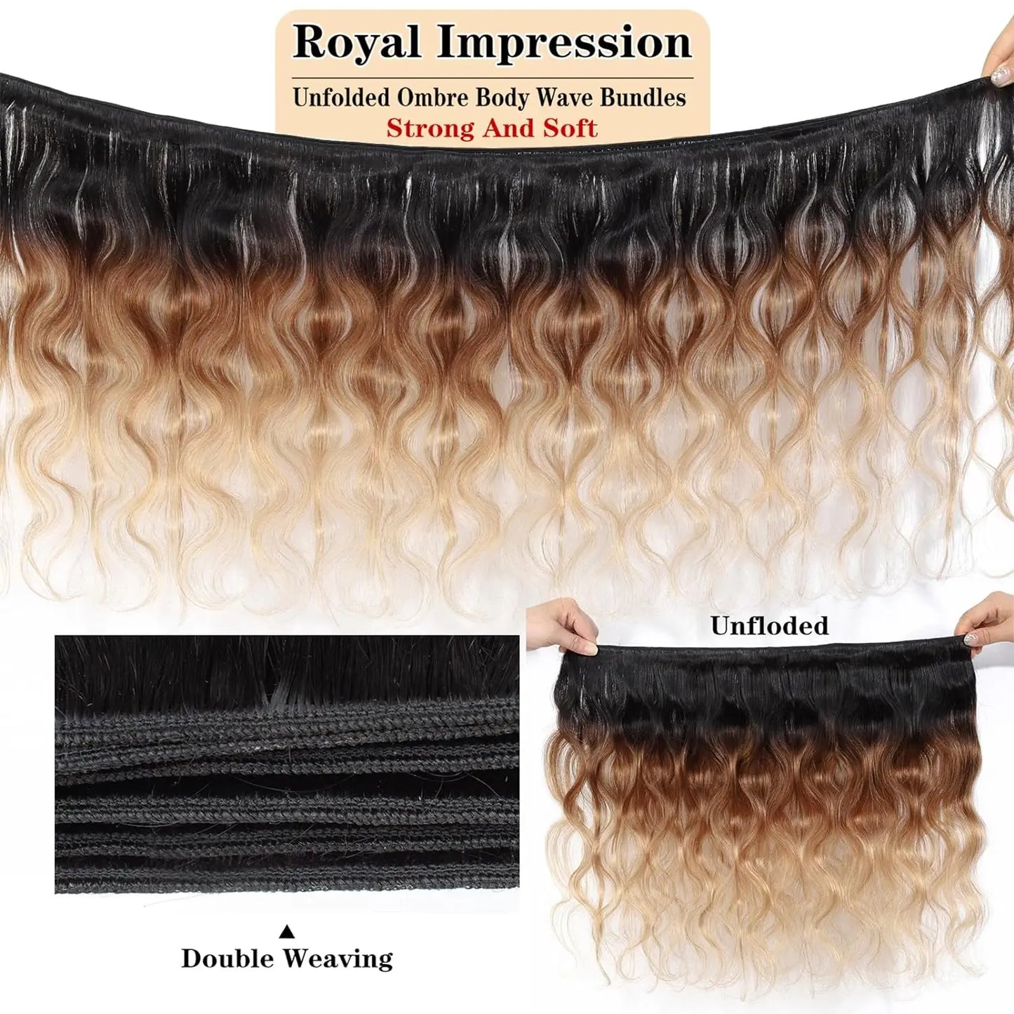 Ombre Body Wave 100% Unprocessed Virgin Brazilian Human Hair