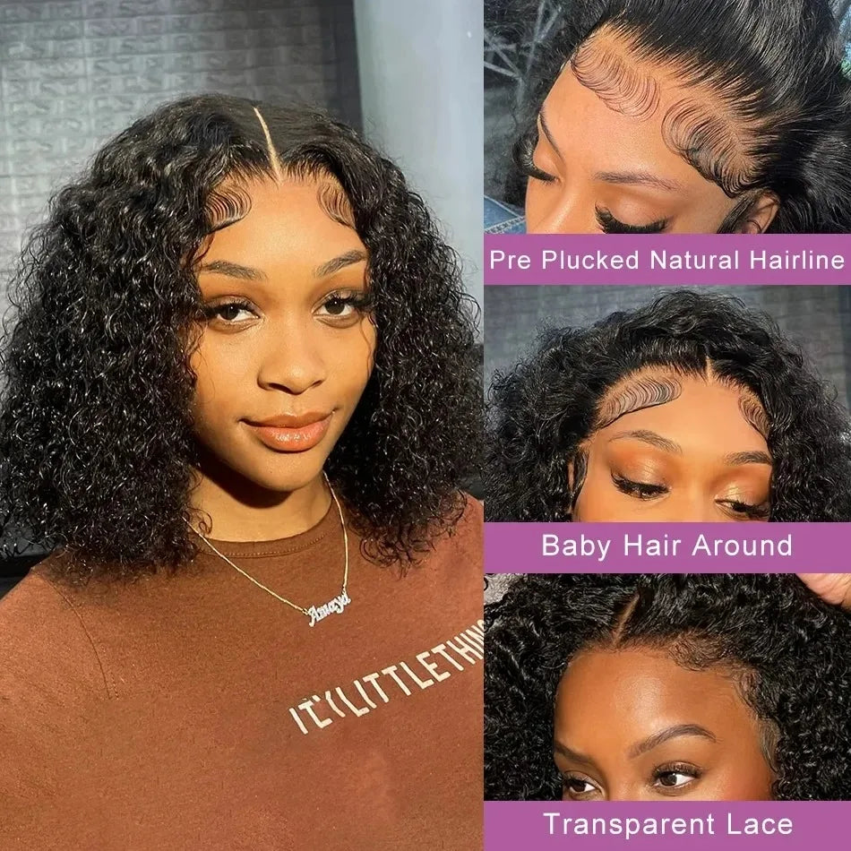 Curly Deep Wave - Pre Plucked HD Transparent Lace Frontal Human Hair Wig
