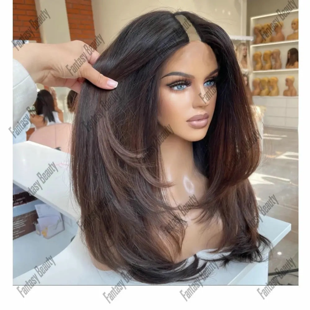 Straight U & V Part Human Hair Wigs