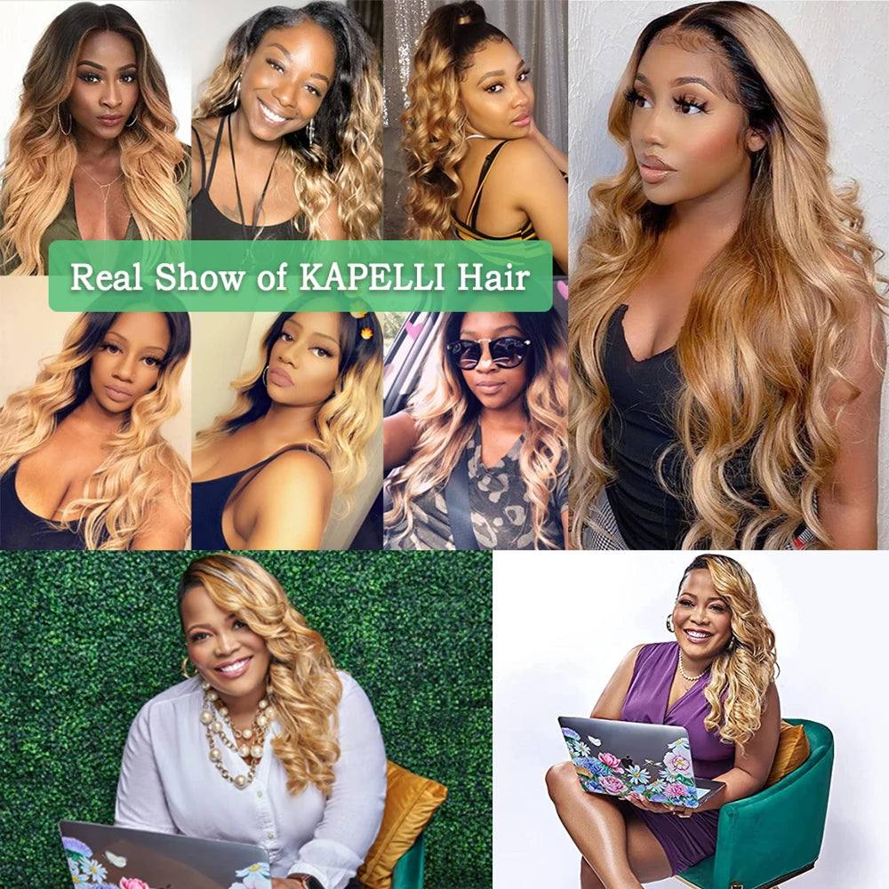Body Wave Bundles Human Hair - Ombre Colored
