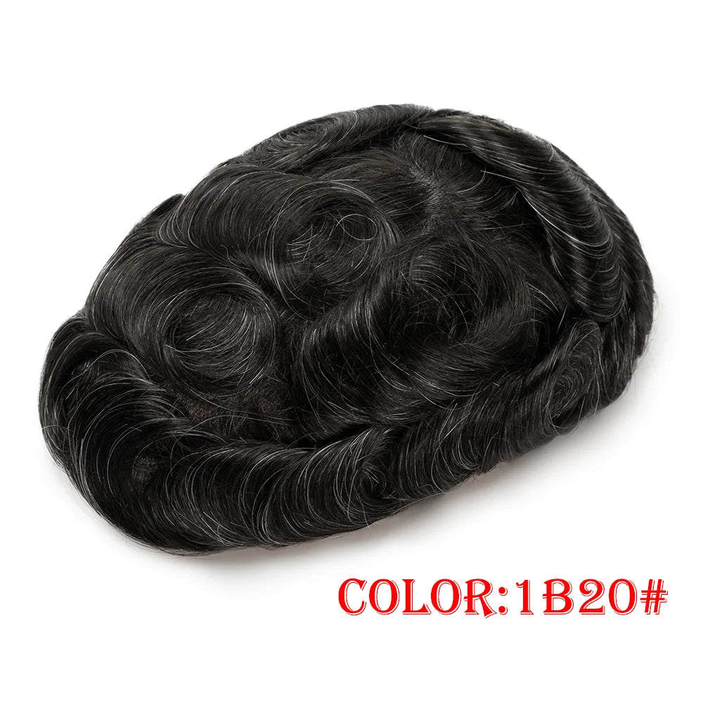 Human Hair Capillary Prothesis 130% Density 0.1-0.12 Thickness Skin Hair Wig