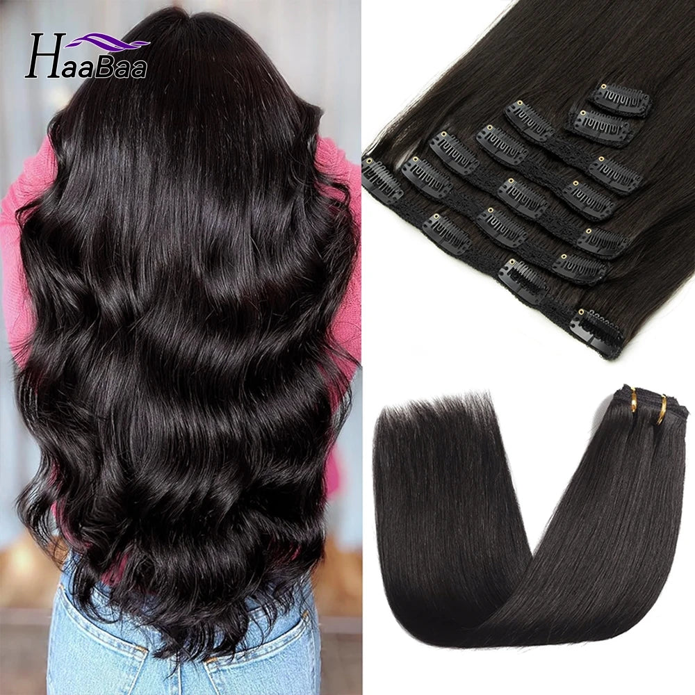 Human Hair Clip-In Extensions 7pcs/pack