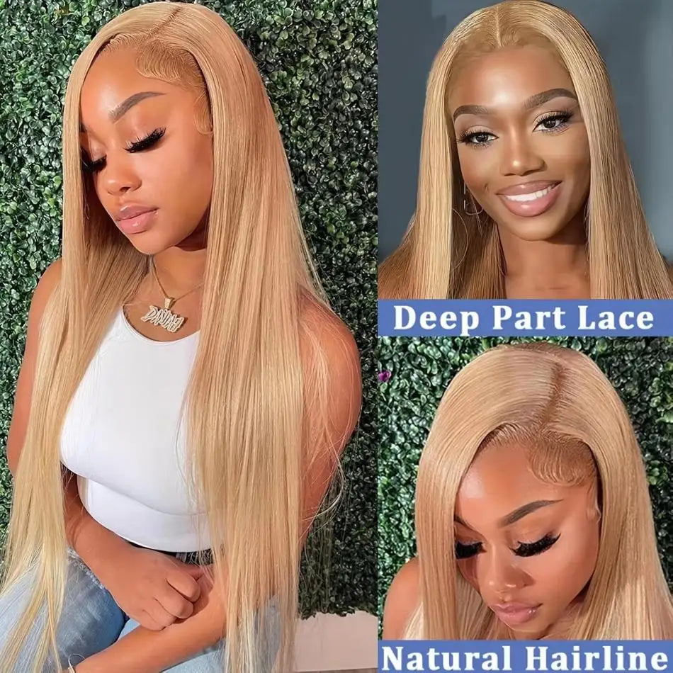 Honey Blonde Straight - Preplucked  Lace Frontal Wig