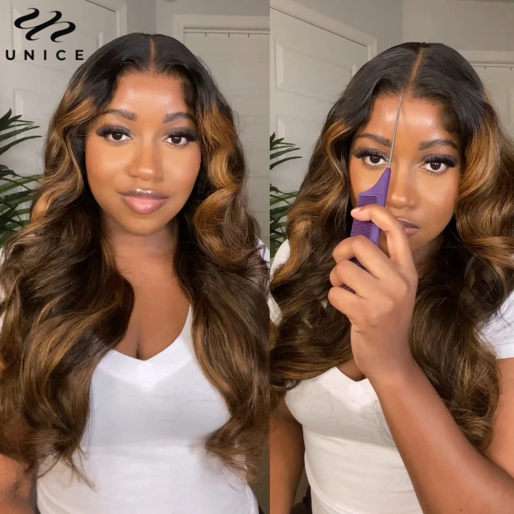 Balayage Body Wave - Bye Bye Knots Pre Cut Pre Bleached Lace Glueless Human Hair Wig
