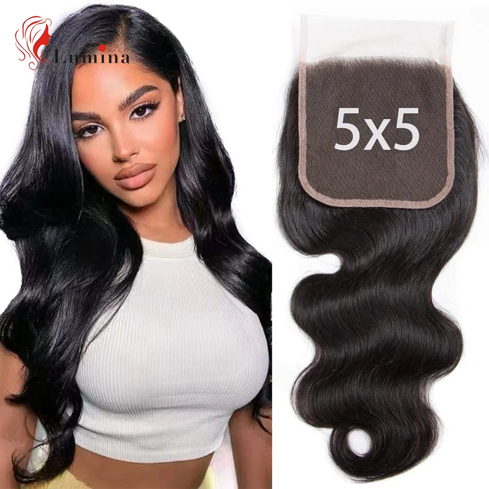 Body Wave Brazilian Remy Pre Plucked 100% Human Hair Lace Frontal or Closures