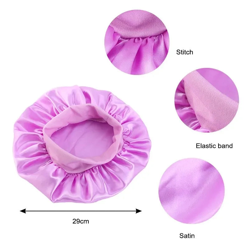 Girls Satin Wide Band Bonnet For Babies/Children