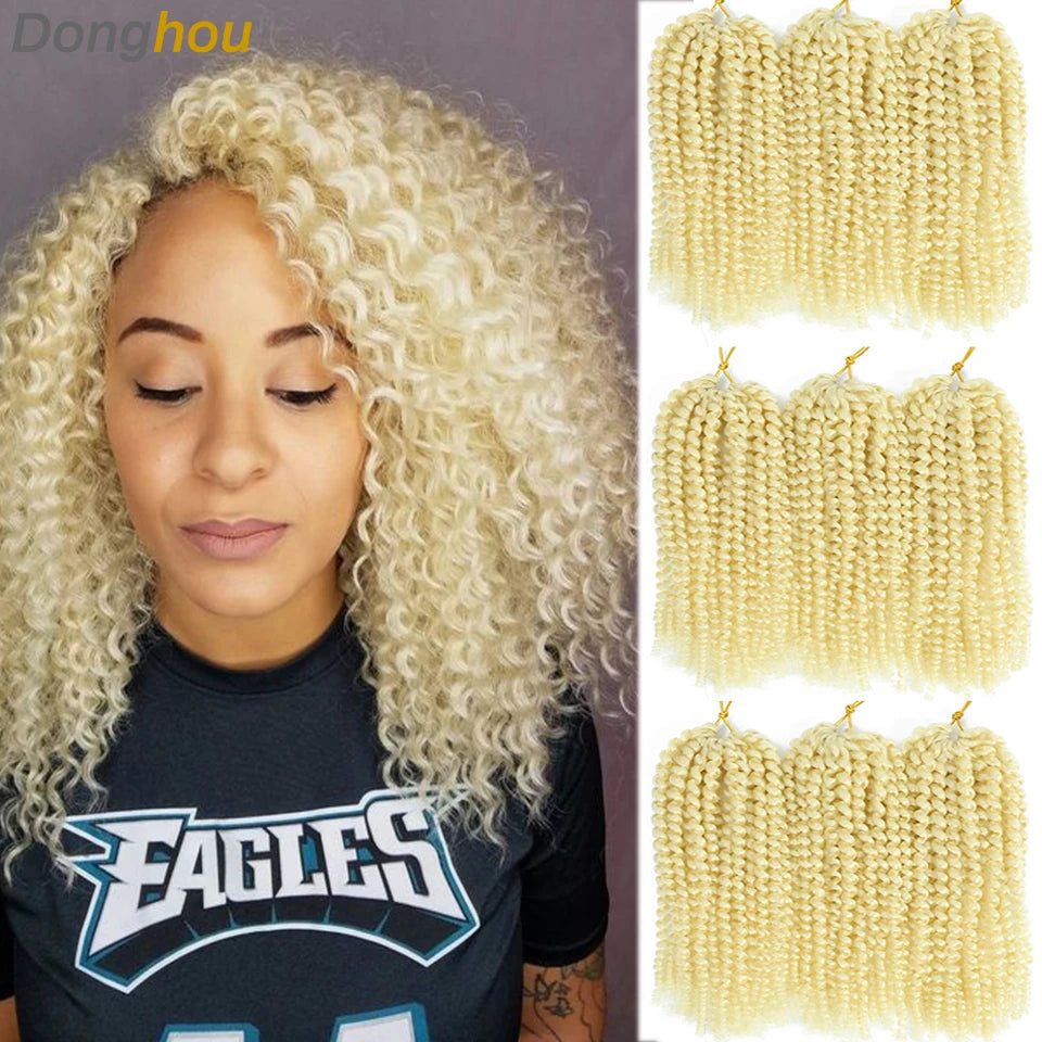 8 Inch Curly Passion Twist Synthetic Crochet Hair - Various Colors Available