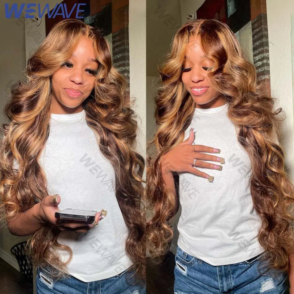 Body Wave Highlight Colors - HD Lace Frontal Human Hair Wig