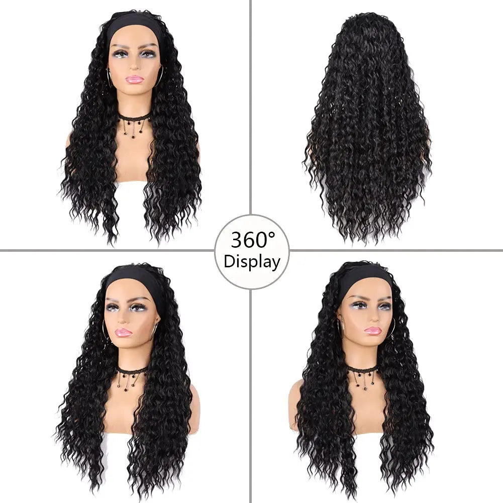 G&T Synthetic Headband Wet and Wavy Curly Wigs