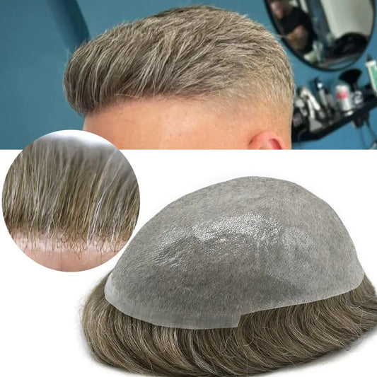 Natural Hairline Toupee Human Hair Double Knots Hair System - Various Options Available