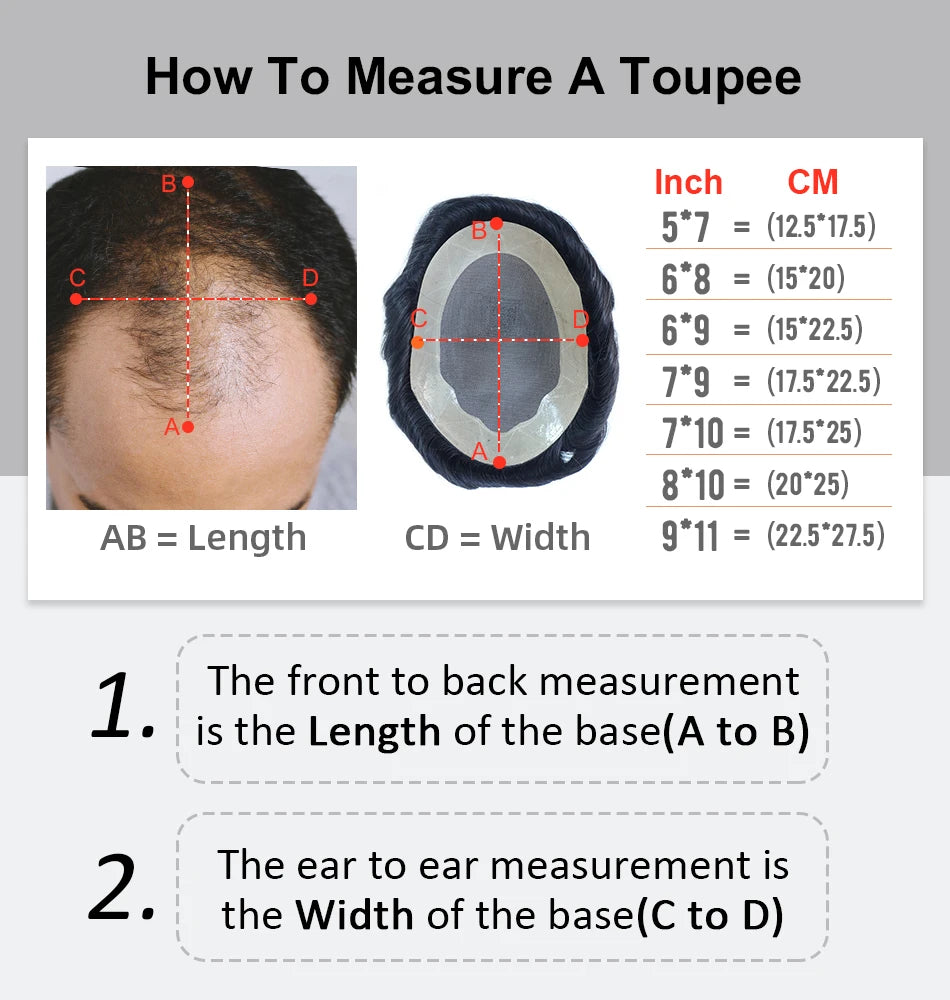 Straight Human Hair Replacement (Toupee) Injection Skin, Hair Capillary Prosthesis