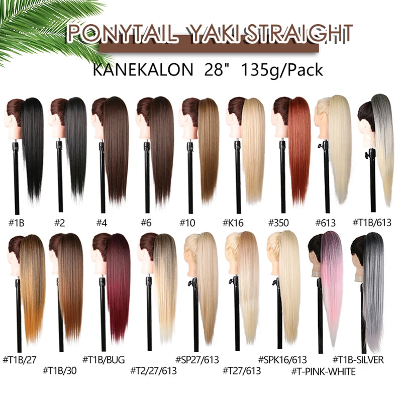 Long Synthetic Clip In Drawstring Ponytails - Various Options Available