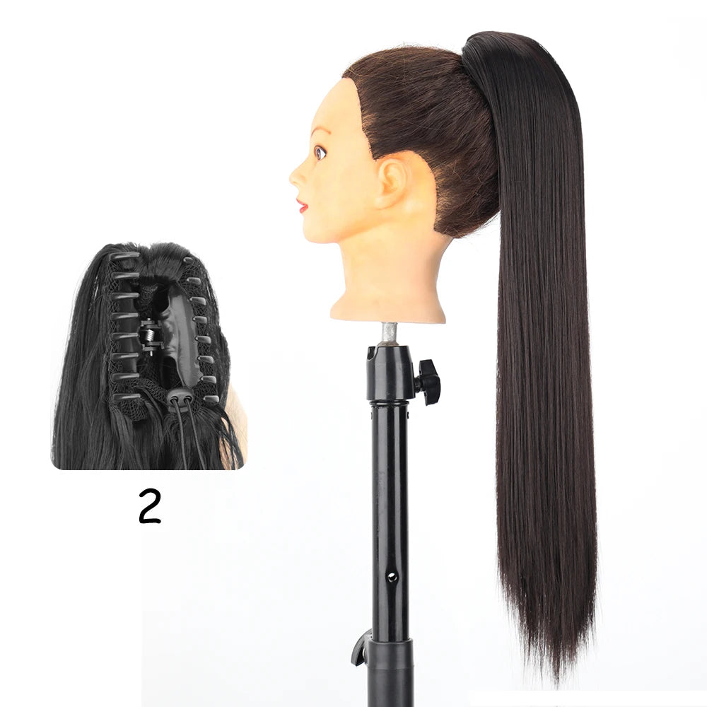 Synthetic 24" Long Wavy Claw Clip On Ponytail