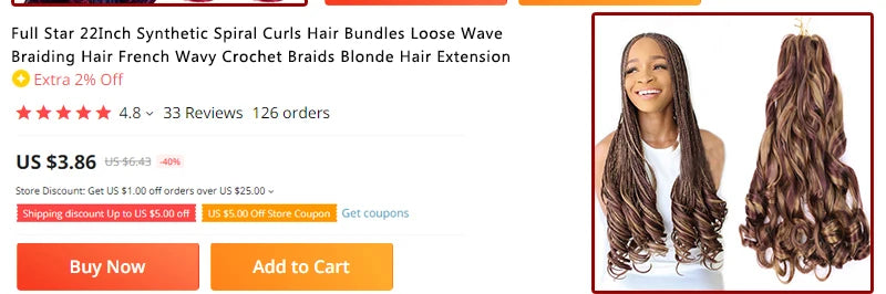 Ombre Deep Water Wave Bulk Crochet Synthetic Hair - Various Colors Available