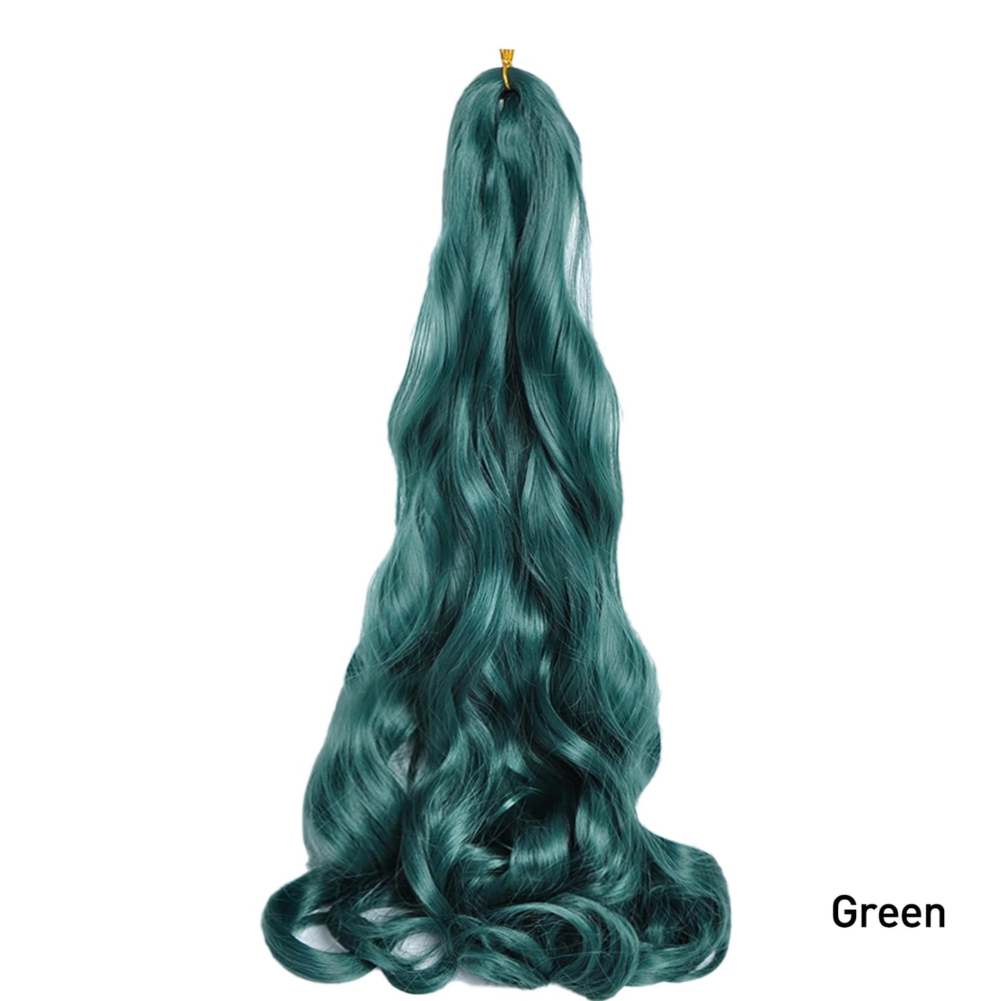 Synthetic Green French Spiral Curls Braiding Hair