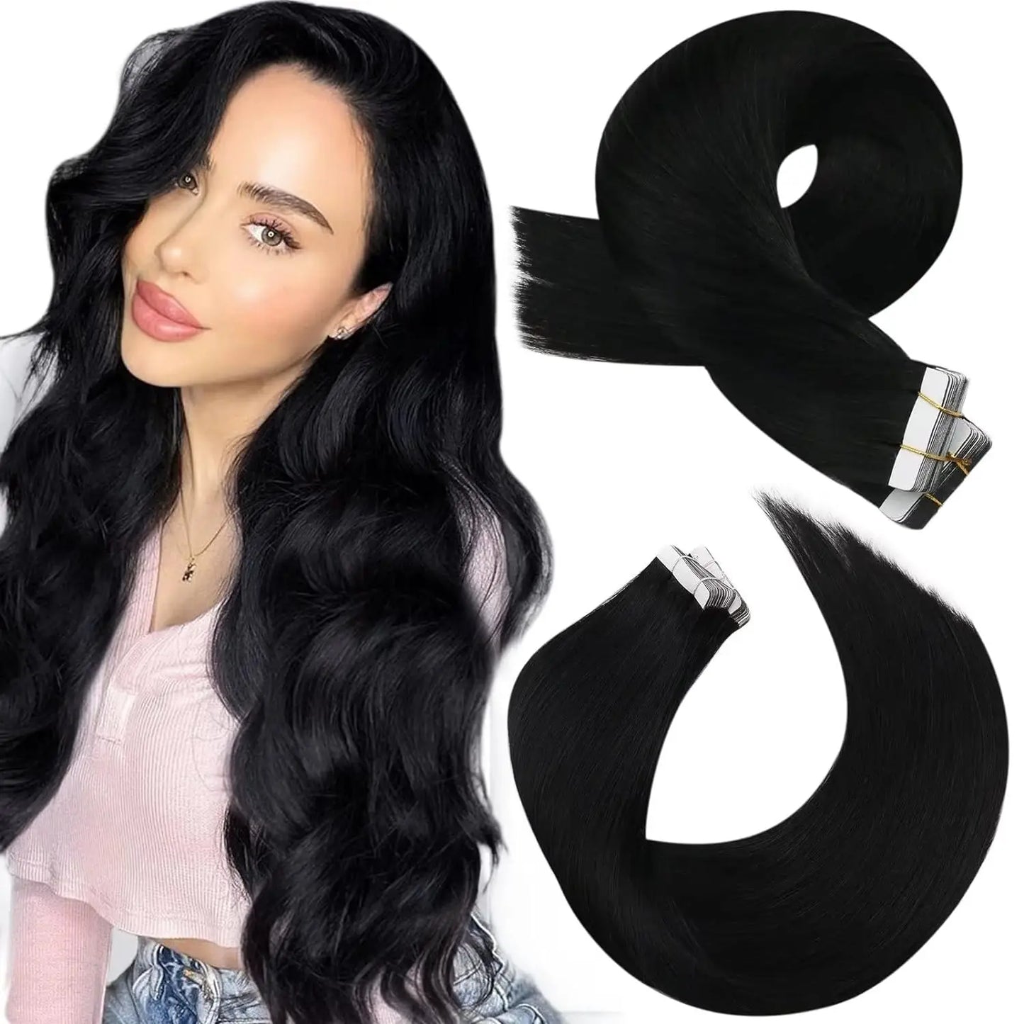 Straight Tape in Human Hair Extensions - Various Colors Available
