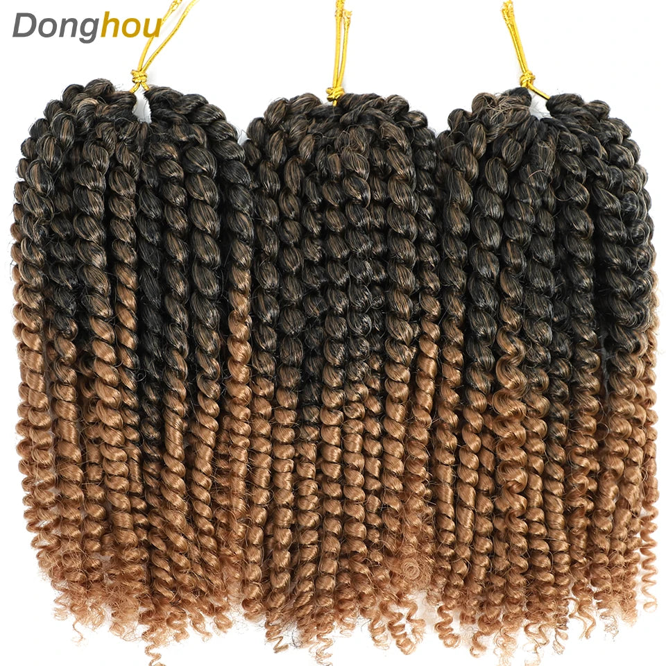 8 Inch Curly Passion Twist Synthetic Crochet Hair - Various Colors Available
