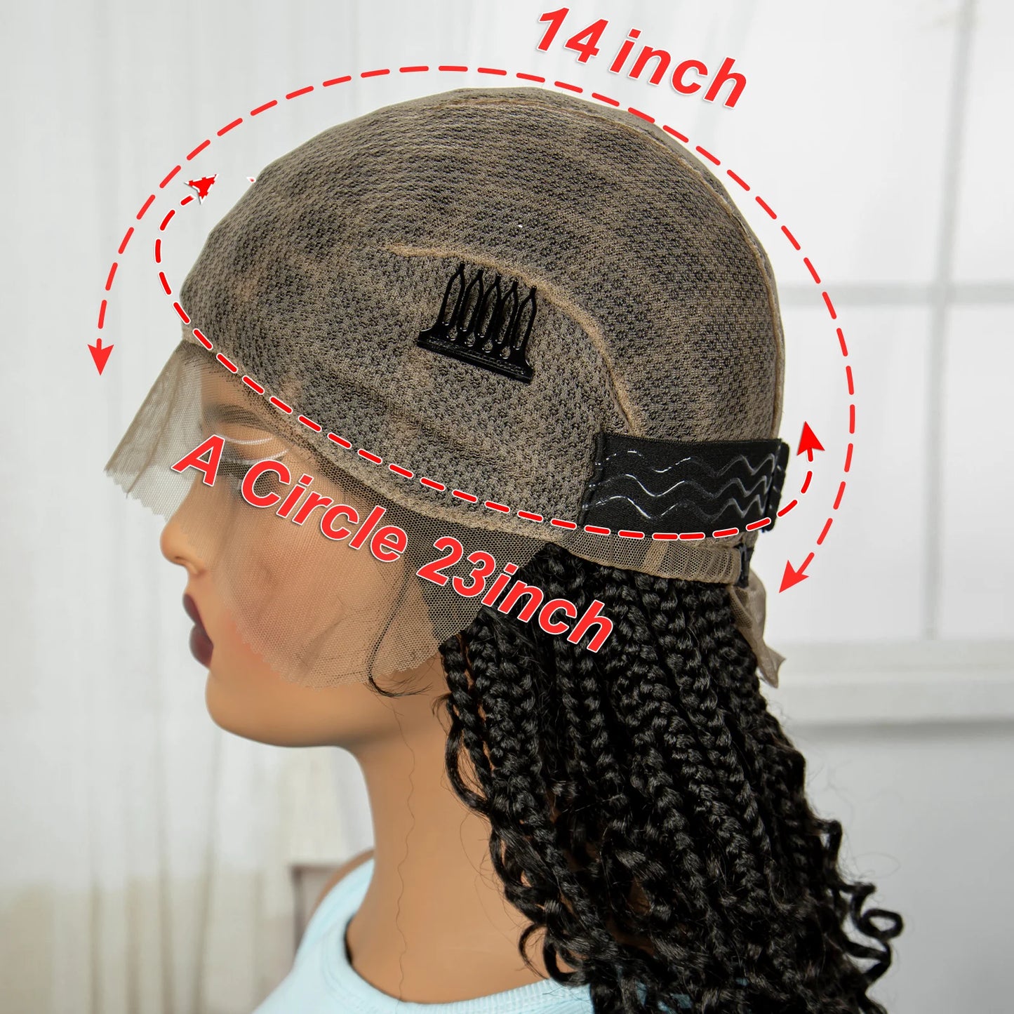 Short Knotless Boho Box Braided Full Lace Wigs - Various Colors Available