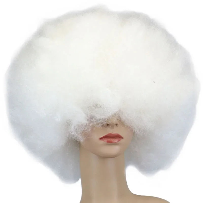 Synthetic 200g Super Big Short Curly Party Afro Wigs - Various Colors Available