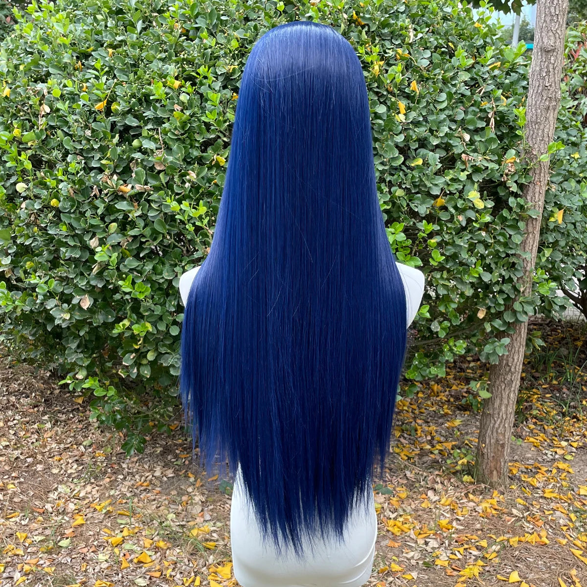 Dark Blue 13X4 Synthetic Long Sliky Straight Lace Wig