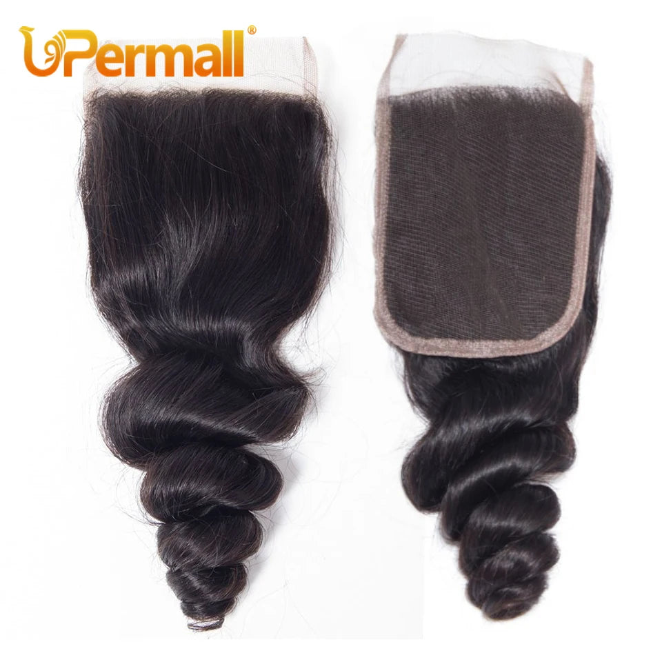 Loose Body Wave 100% Human Hair Lace Closure or Pre Plucked Swiss HD Transparent Frontal