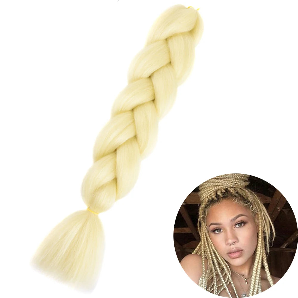 24" Synthetic Yaki Jumbo Braiding Hair - Various Colors Available