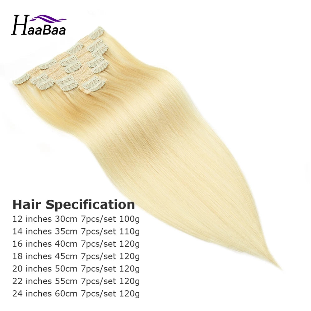 Human Hair Clip-In Extensions 7pcs/pack