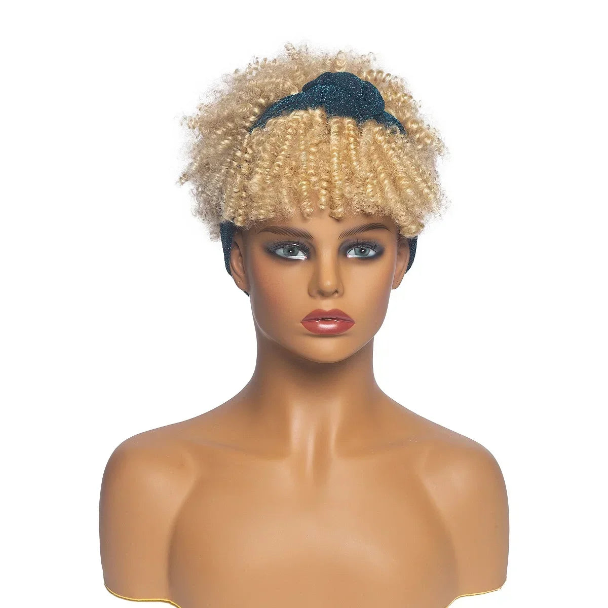 Synthetic Short Kinky Curly Headband Wigs - Various Colors Available