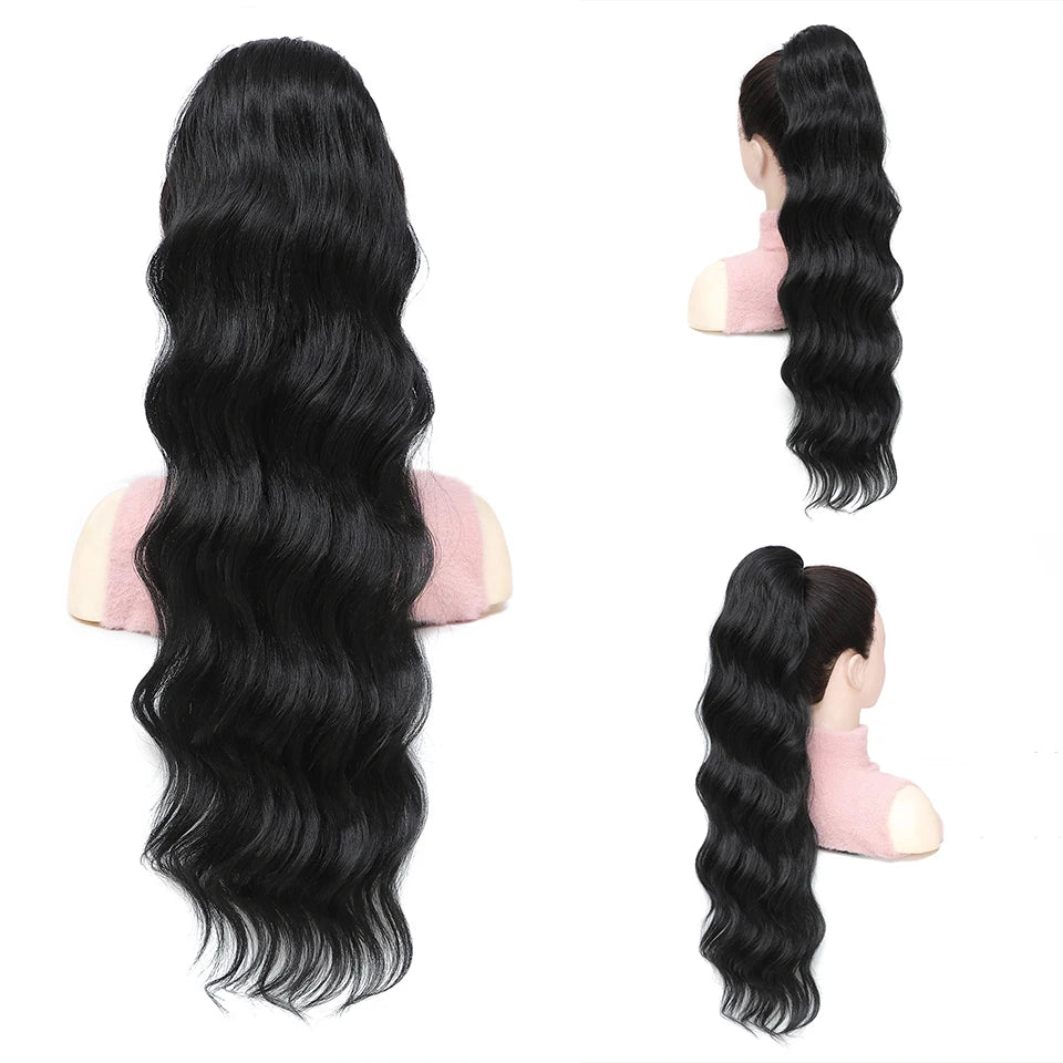 28 Inch Body Wave Drawstring Synthetic Ponytail